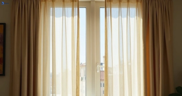 Dull dusty drapes in mudjimba before professional cleaning